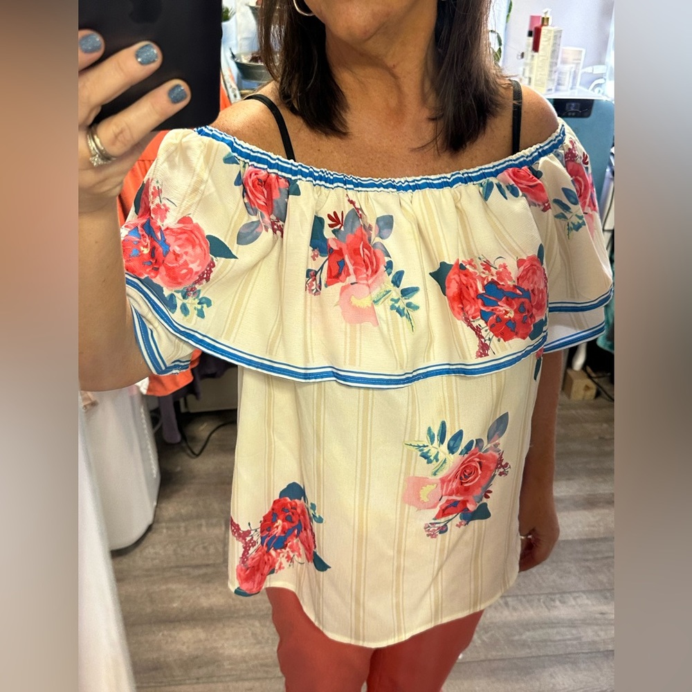 1X off shoulder summer top